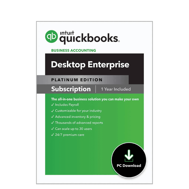 QuickBooks Desktop Enterprise Platinum Edition 24.0 – 1 User/1 Year - Image 1
